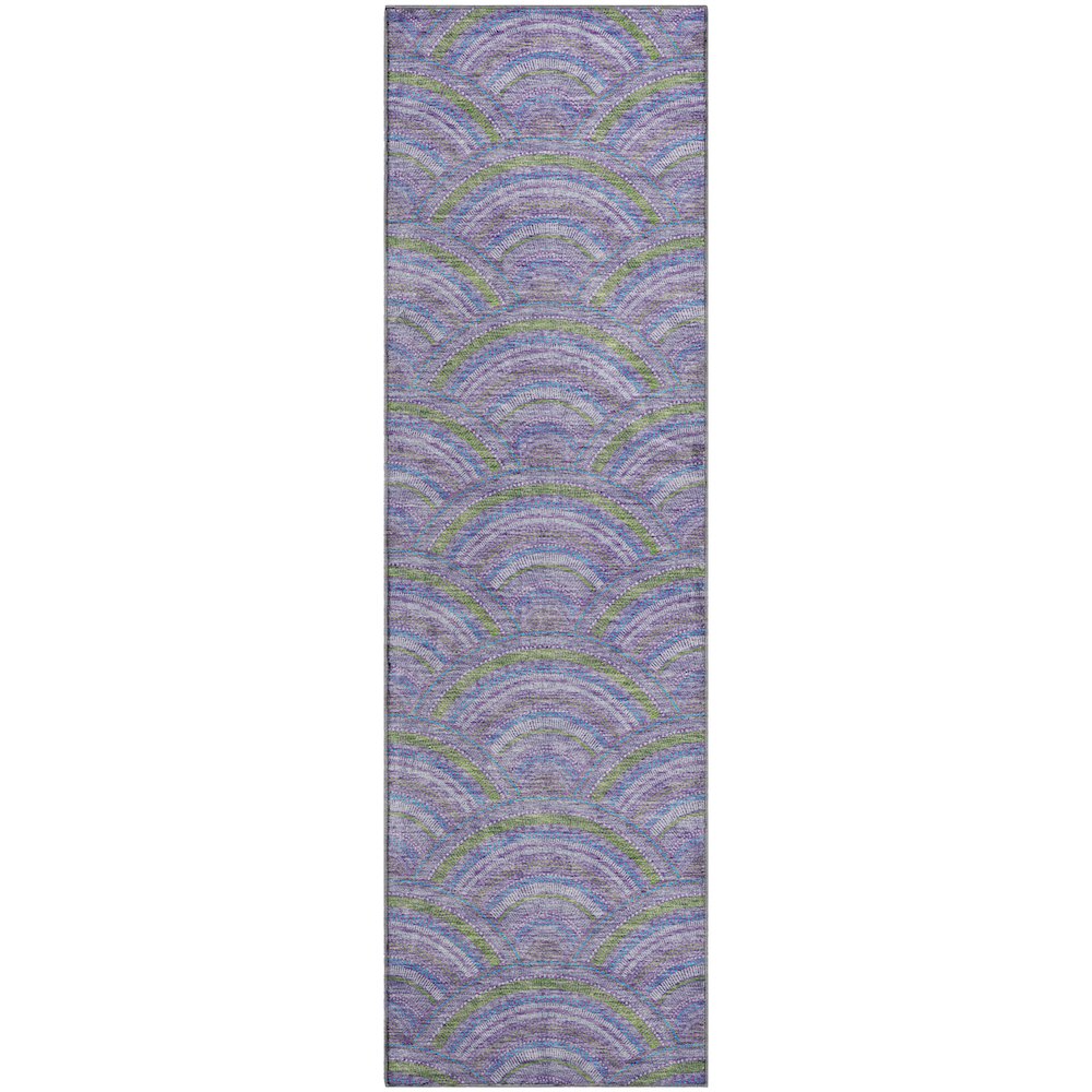 Premium Machine Washable Mayfield AMF984 Lavender 2'3" x 7'6" Runner Rug. Picture 1