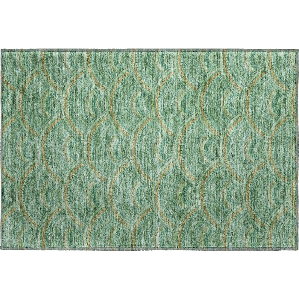 Premium Machine Washable Mayfield AMF984 Sage 1'8" x 2'6" Rug. Picture 1