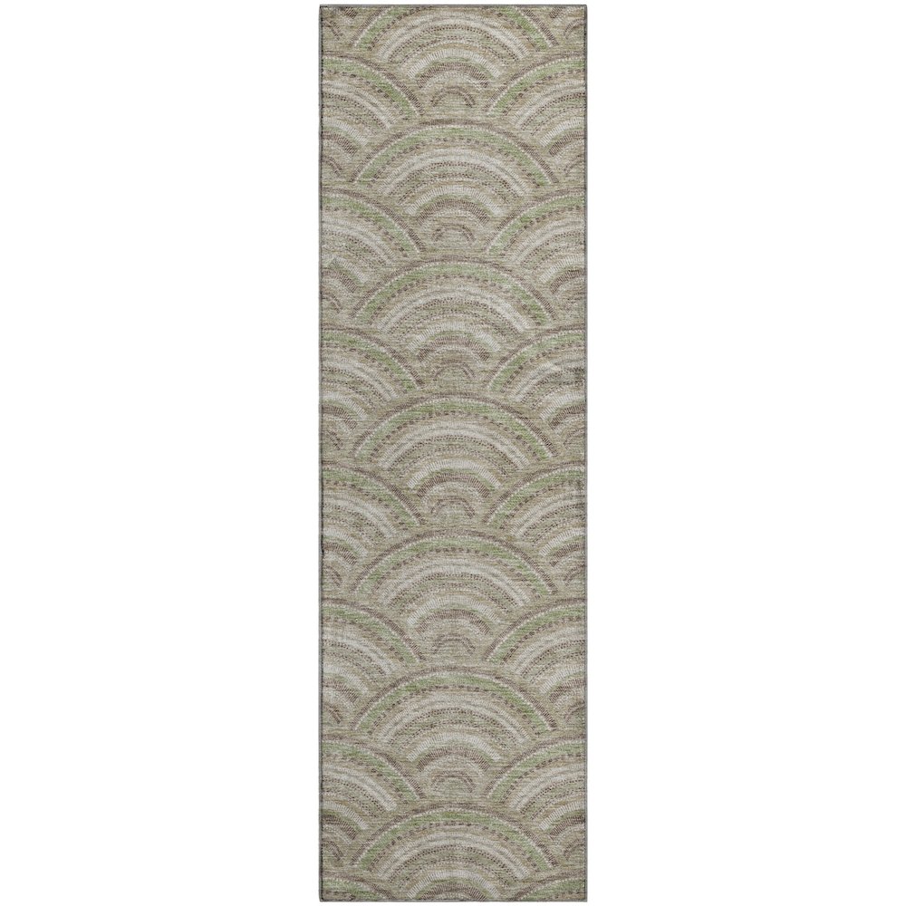 Premium Machine Washable Mayfield AMF984 Taupe 2'3" x 7'6" Runner Rug. Picture 1