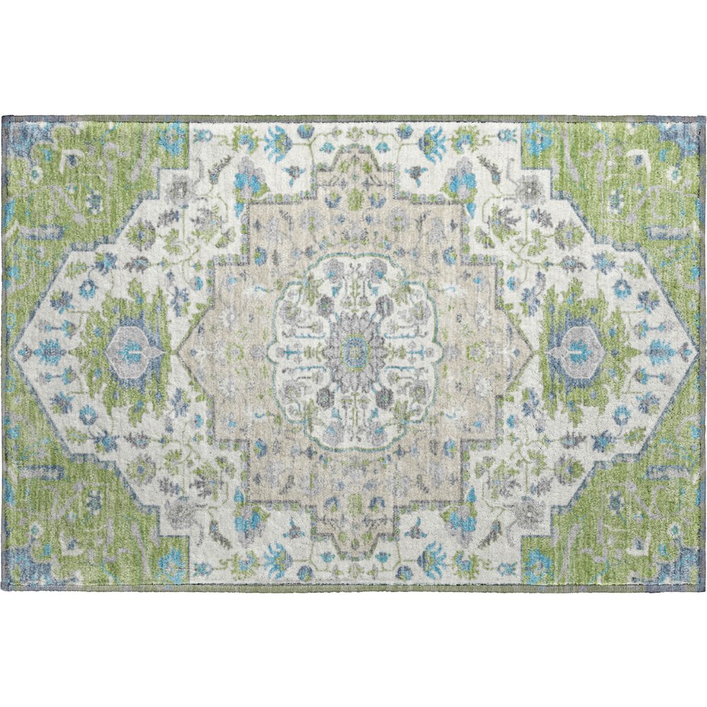 Premium Machine Washable Mayfield AMF985 Aloe 1'8" x 2'6" Rug. Picture 1