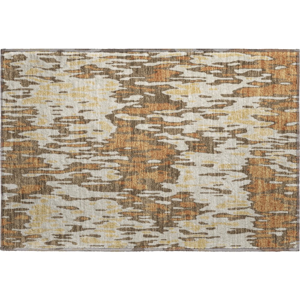 Premium Machine Washable Mayfield AMF986 Copper 1'8" x 2'6" Rug. Picture 1