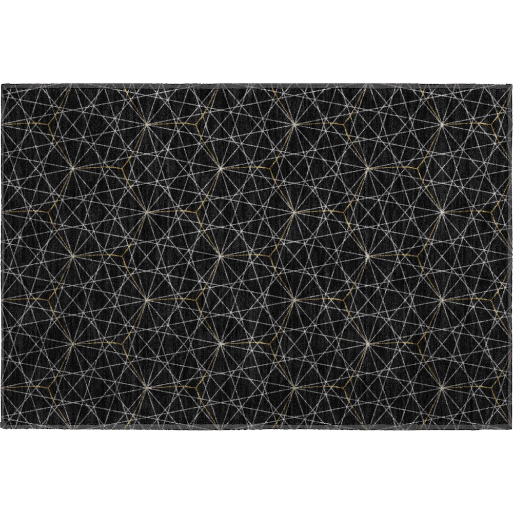 Premium Machine Washable Mayfield AMF987 Black 1'8" x 2'6" Rug. Picture 1