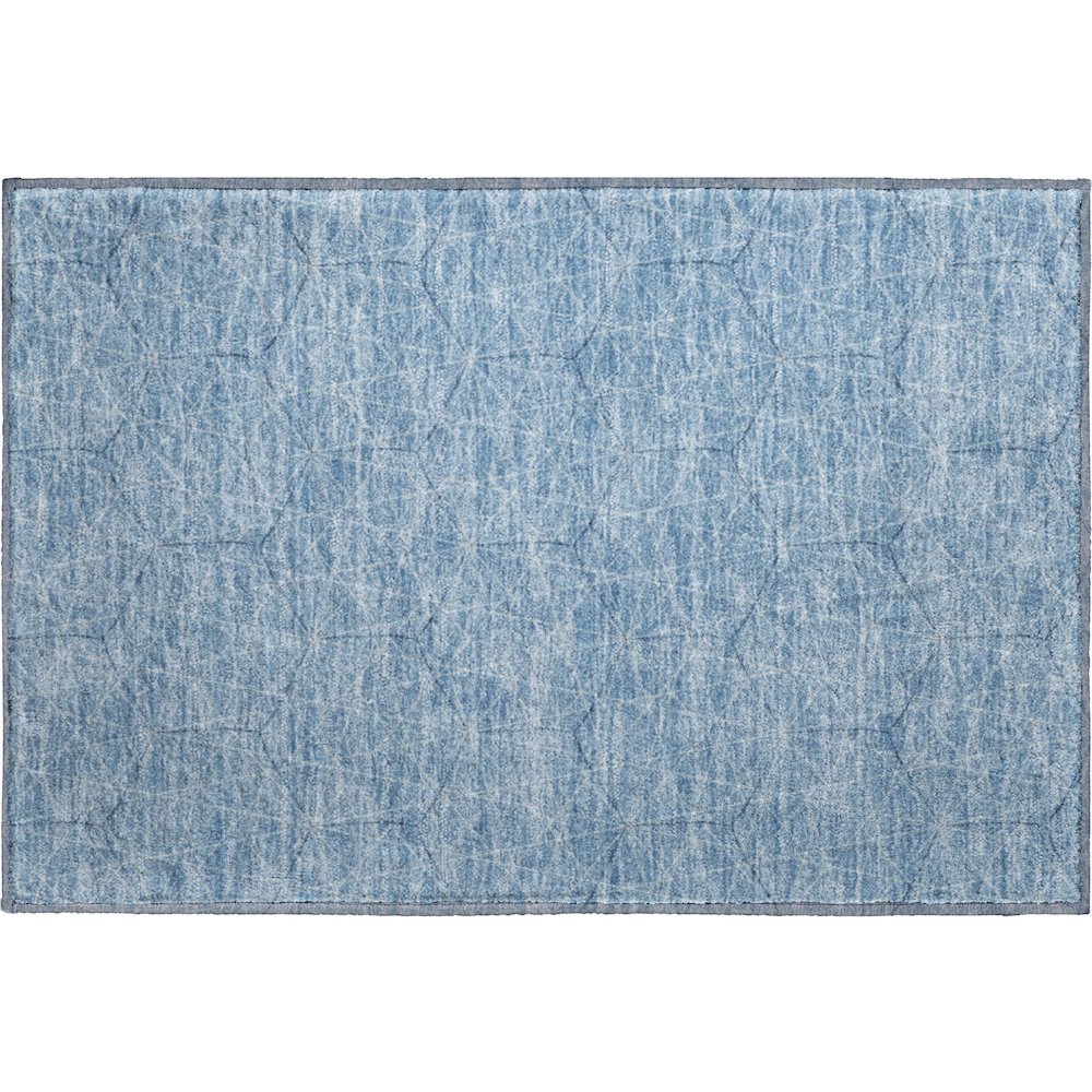 Premium Machine Washable Mayfield AMF987 Denim 1'8" x 2'6" Rug. Picture 1