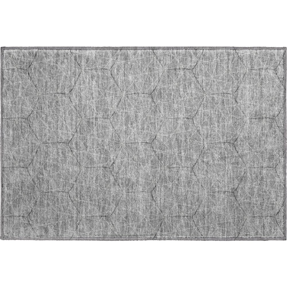 Premium Machine Washable Mayfield AMF987 Gray 1'8" x 2'6" Rug. Picture 1