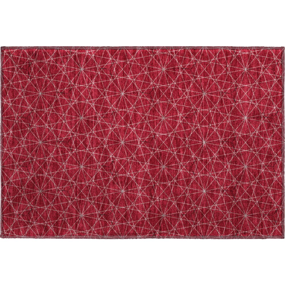 Premium Machine Washable Mayfield AMF987 Red 1'8" x 2'6" Rug. Picture 1