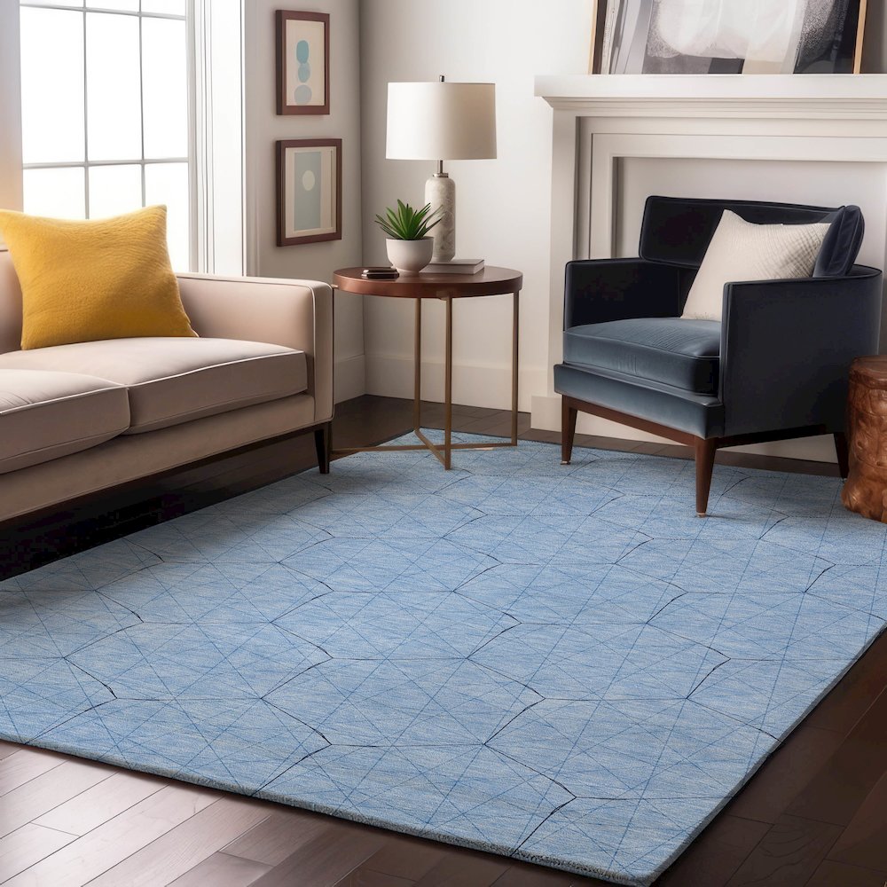Premium Machine Washable Mayfield AMF987 Sky 2'6" x 3'10" Rug. Picture 5
