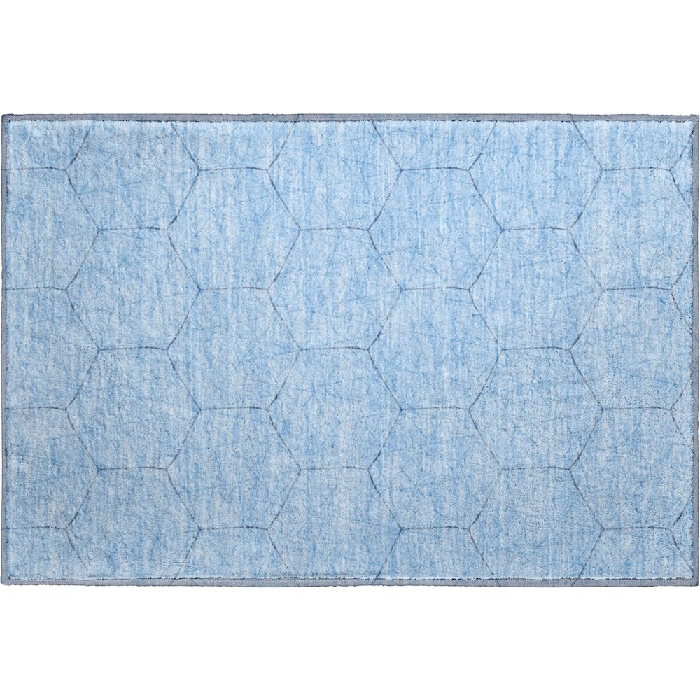 Premium Machine Washable Mayfield AMF987 Sky 1'8" x 2'6" Rug. Picture 1
