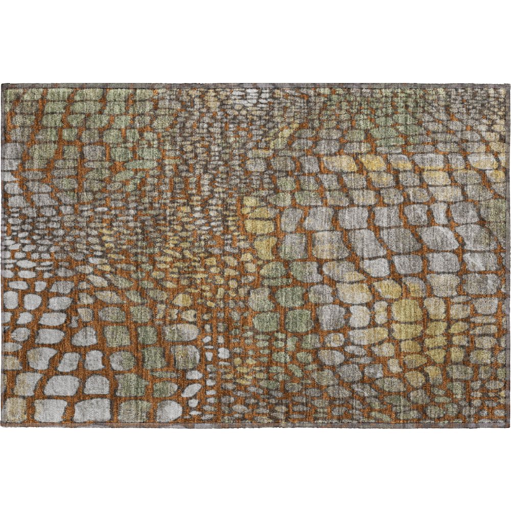 Premium Machine Washable Mayfield AMF988 Paprika 1'8" x 2'6" Rug. Picture 1