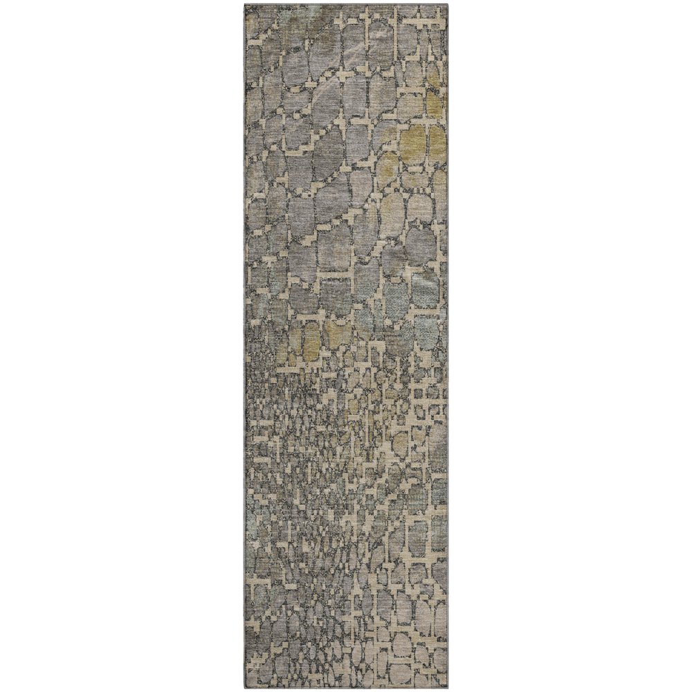 Premium Machine Washable Mayfield AMF988 Putty 2'3" x 7'6" Runner Rug. Picture 1