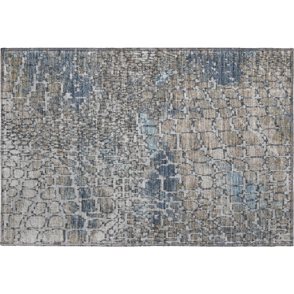 Premium Machine Washable Mayfield AMF988 Silver 1'8" x 2'6" Rug. Picture 1