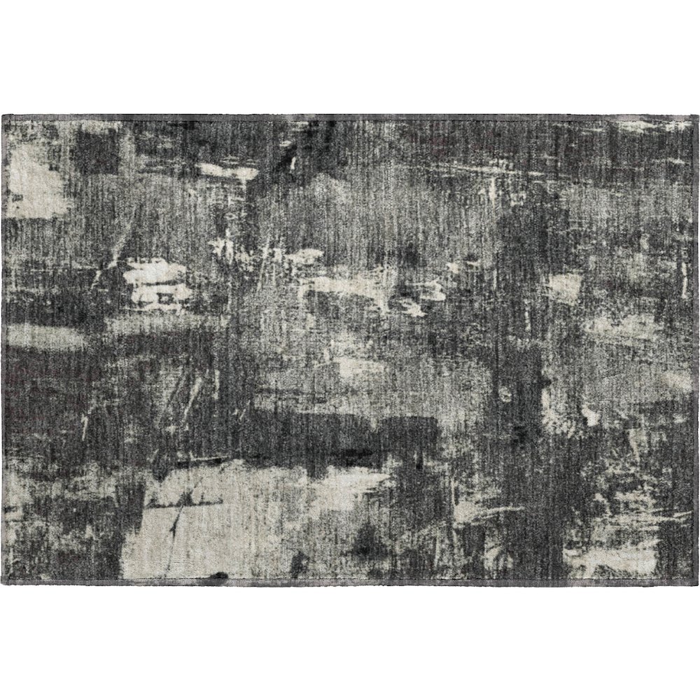 Premium Machine Washable Mayfield AMF989 Black 1'8" x 2'6" Rug. Picture 1