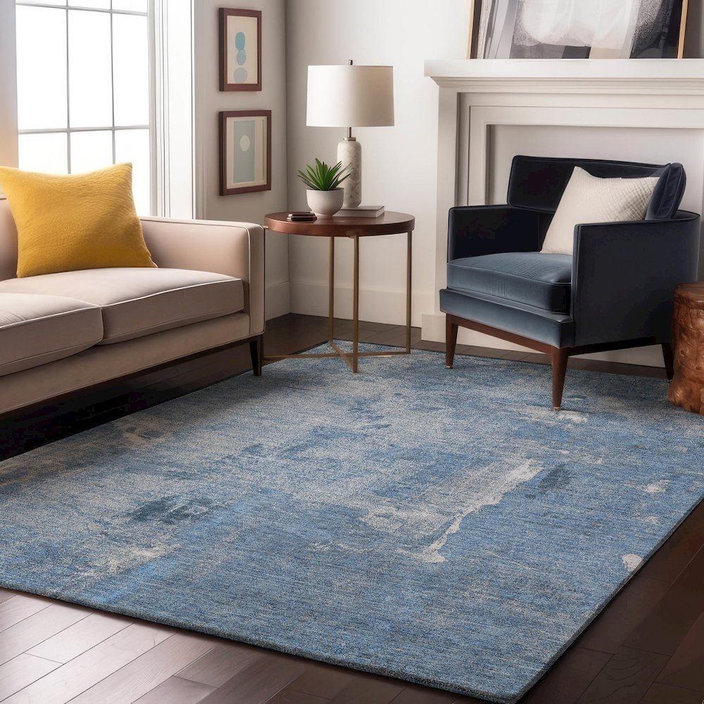 Premium Machine Washable Mayfield AMF989 Denim 2'6" x 3'10" Rug. Picture 5