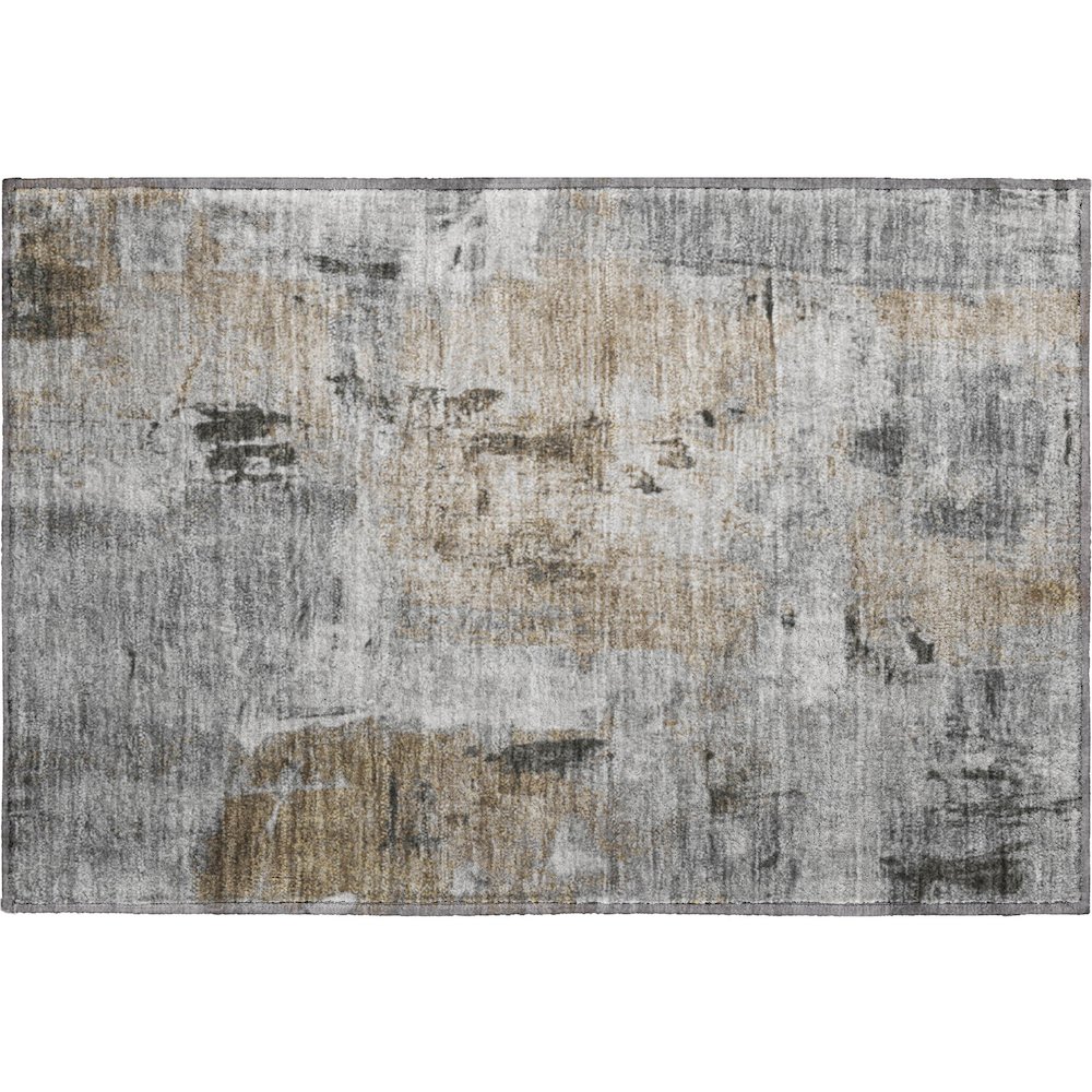Premium Machine Washable Mayfield AMF989 Gray 1'8" x 2'6" Rug. Picture 1