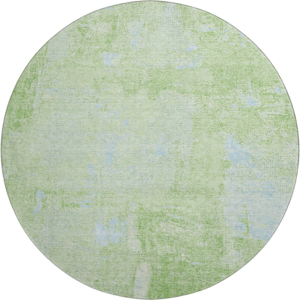 Premium Machine Washable Mayfield AMF989 Green 8' x 8' Round Rug. Picture 1
