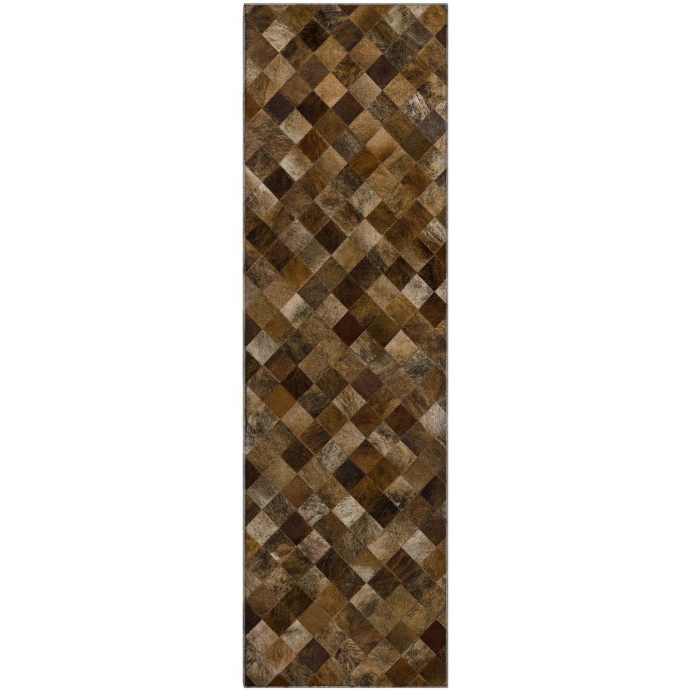 Premium Machine Washable Mayfield  Brown 2'3" x 7'6" Runner Rug. Picture 1