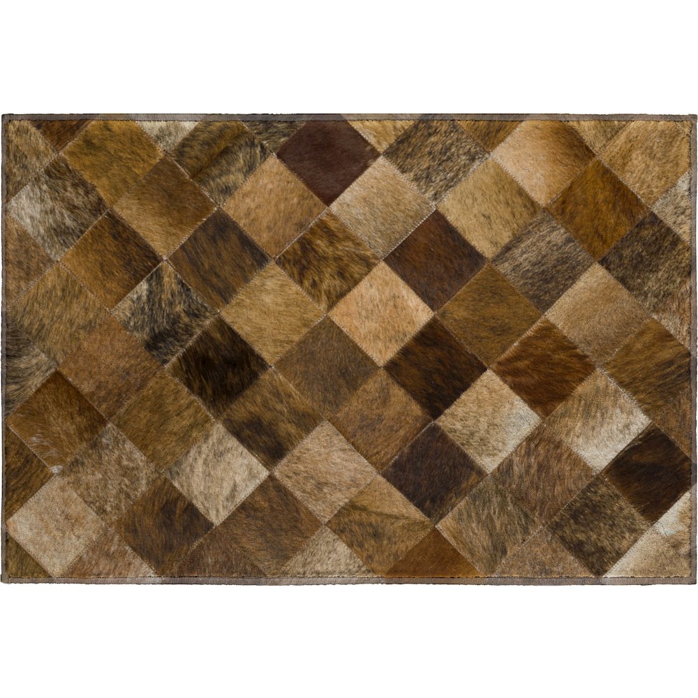 Premium Machine Washable Mayfield  Brown 1'8" x 2'6" Rug. Picture 1