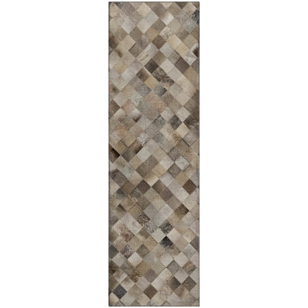 Premium Machine Washable Mayfield  Gray 2'3" x 7'6" Runner Rug. Picture 1
