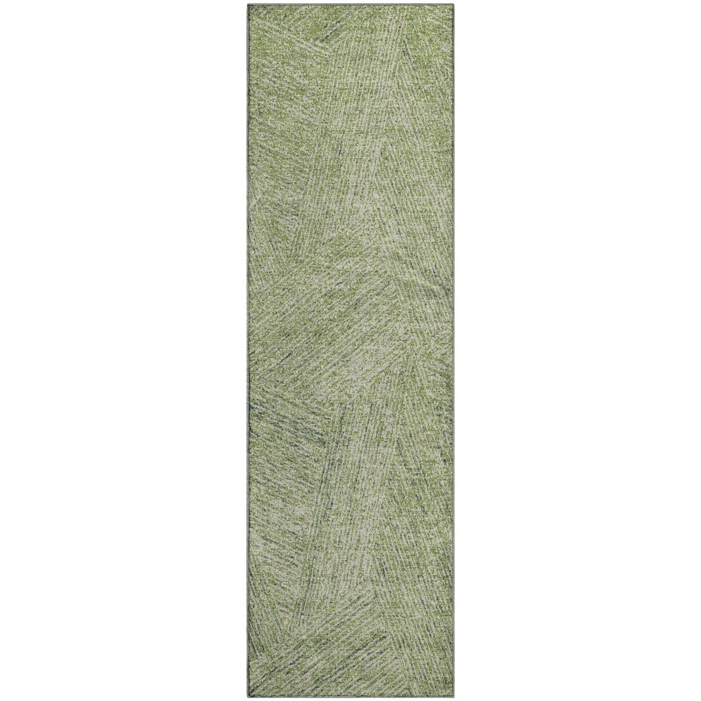 Premium Machine Washable Mayfield AMF991 Aloe 2'3" x 7'6" Runner Rug. Picture 1