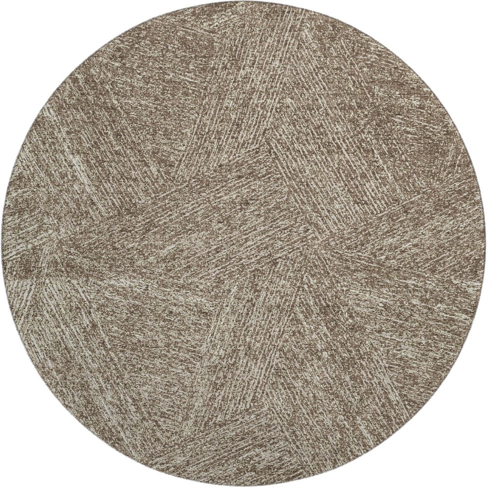 Premium Machine Washable Mayfield AMF991 Chocolate 8' x 8' Round Rug. Picture 1