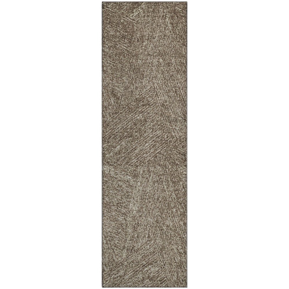 Premium Machine Washable Mayfield AMF991 Chocolate 2'3" x 7'6" Runner Rug. Picture 1