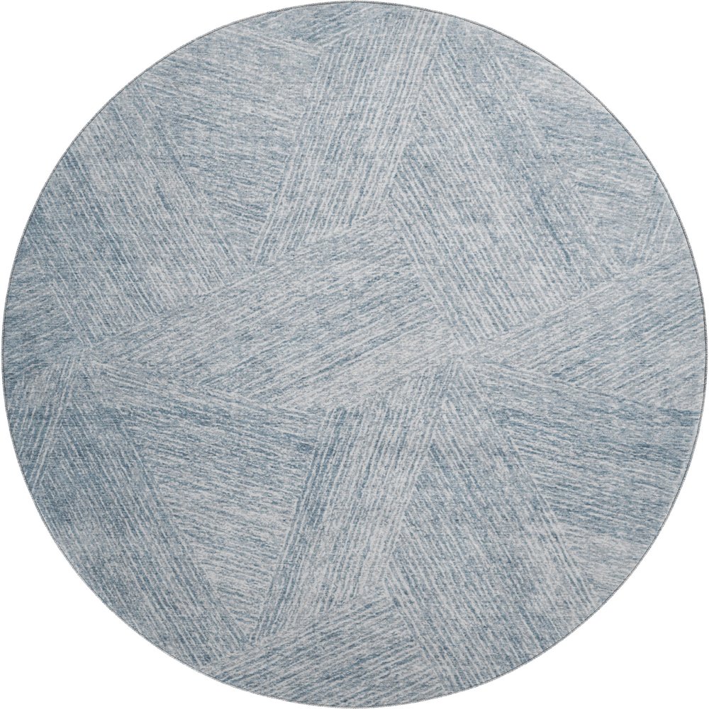 Premium Machine Washable Mayfield AMF991 Denim 8' x 8' Round Rug. Picture 1