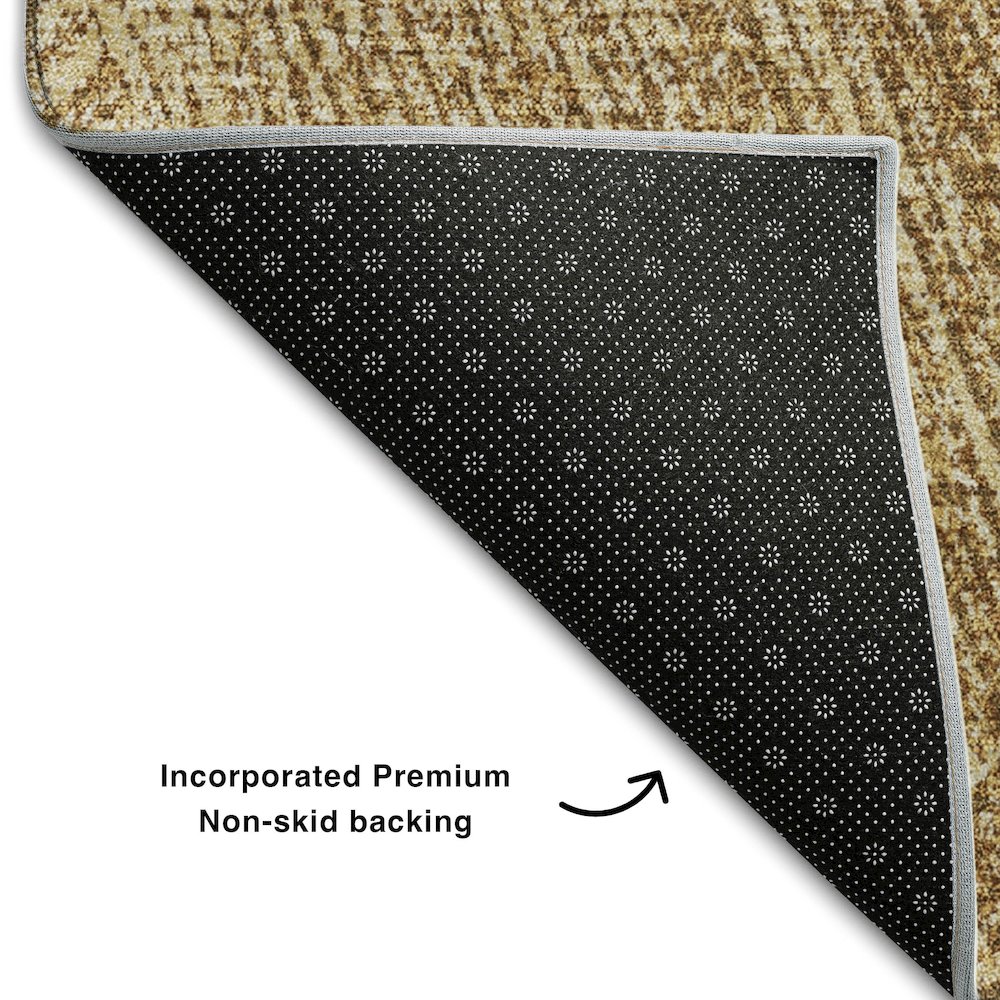 Premium Machine Washable Mayfield AMF991 Gold 1'8" x 2'6" Rug. Picture 2