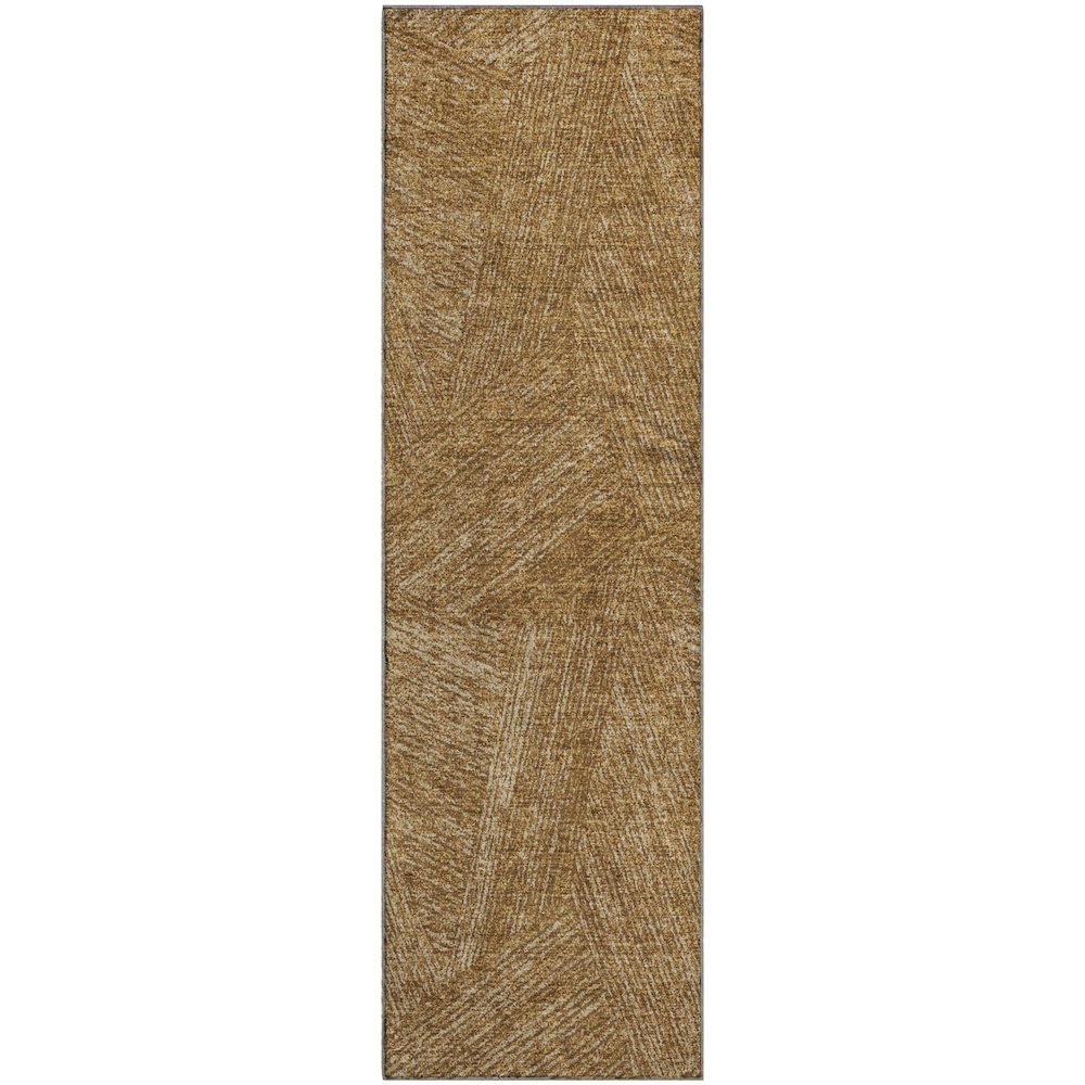 Premium Machine Washable Mayfield AMF991 Gold 2'3" x 7'6" Runner Rug. Picture 1
