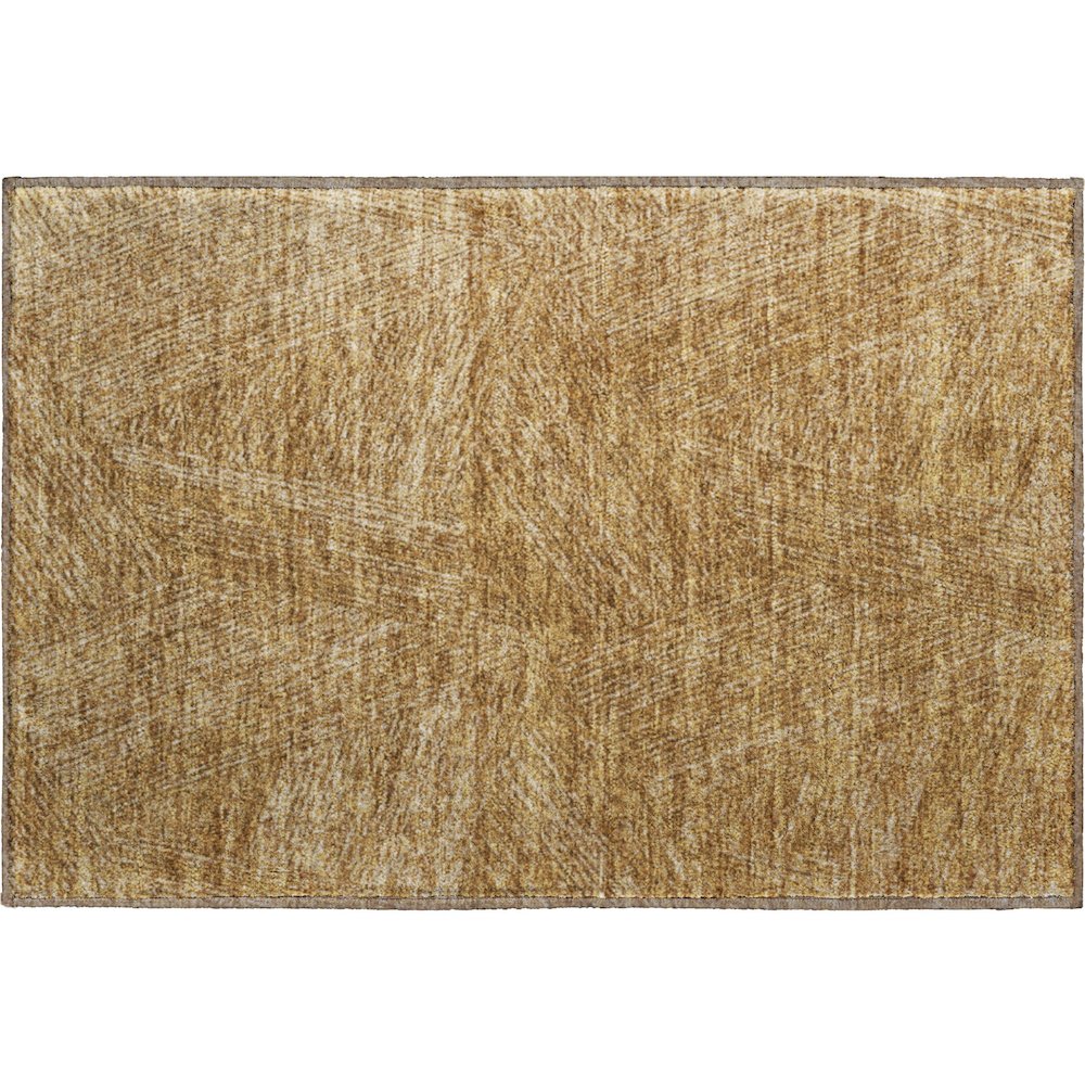 Premium Machine Washable Mayfield AMF991 Gold 1'8" x 2'6" Rug. Picture 1
