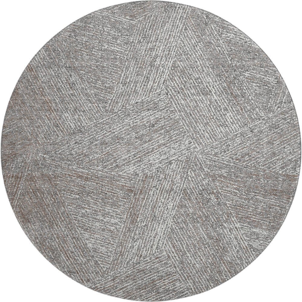 Premium Machine Washable Mayfield AMF991 Gray 8' x 8' Round Rug. Picture 1