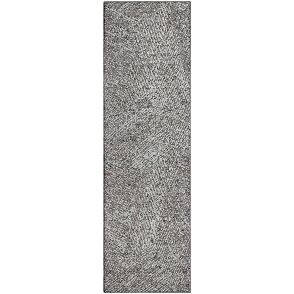 Premium Machine Washable Mayfield AMF991 Gray 2'3" x 7'6" Runner Rug. Picture 1