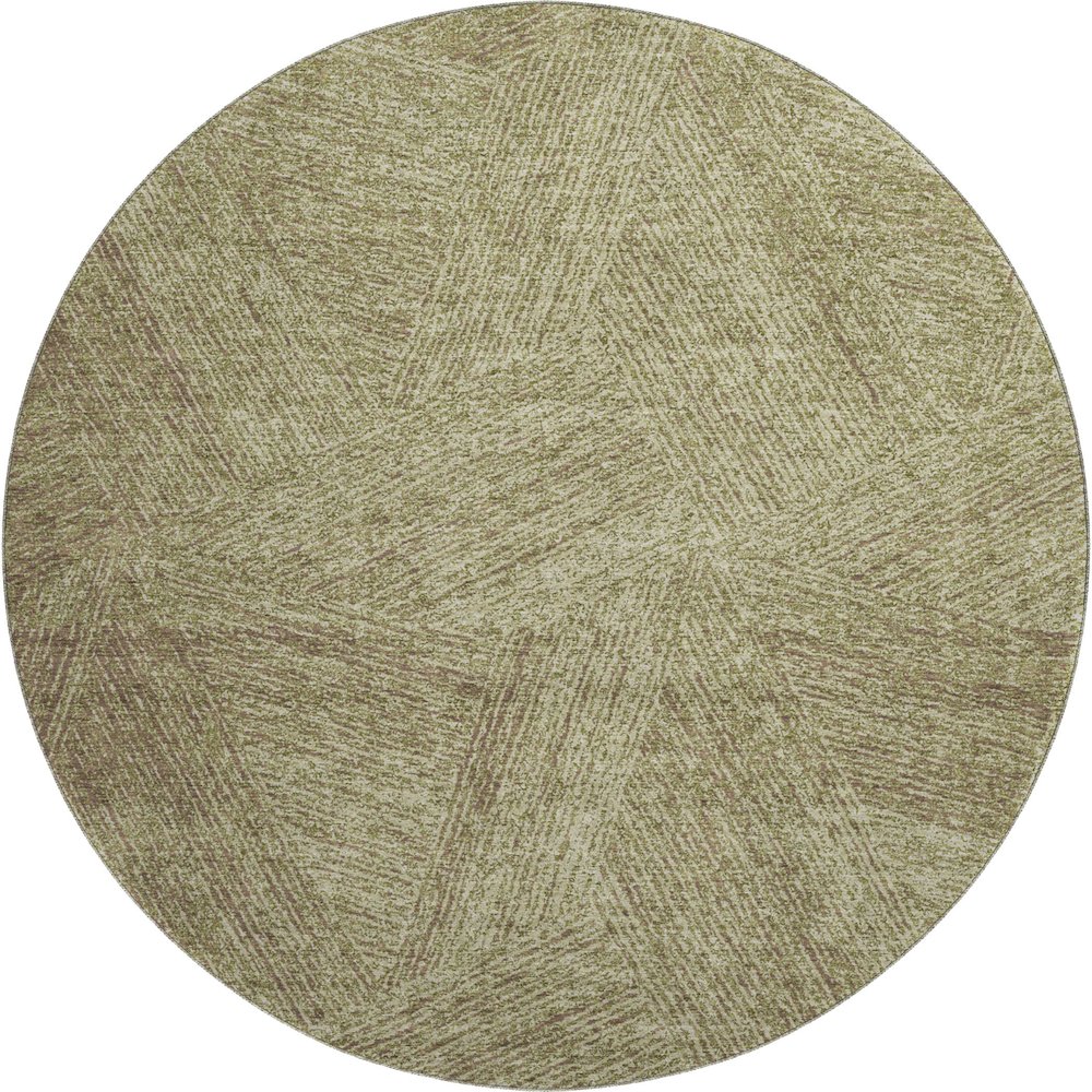 Premium Machine Washable Mayfield AMF991 Green 8' x 8' Round Rug. Picture 1