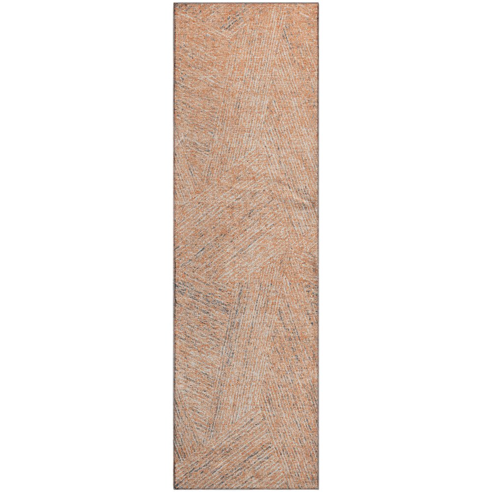 Premium Machine Washable Mayfield AMF991 Peach 2'3" x 7'6" Runner Rug. Picture 1