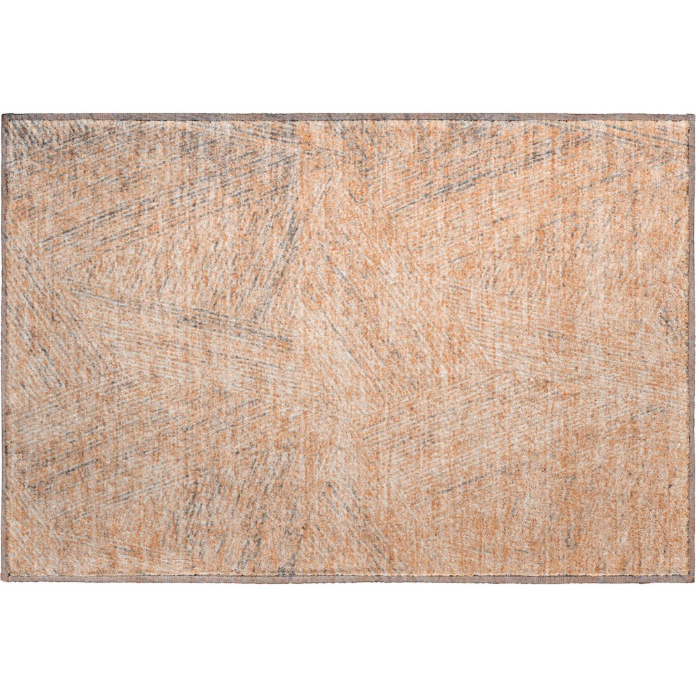 Premium Machine Washable Mayfield AMF991 Peach 1'8" x 2'6" Rug. Picture 1