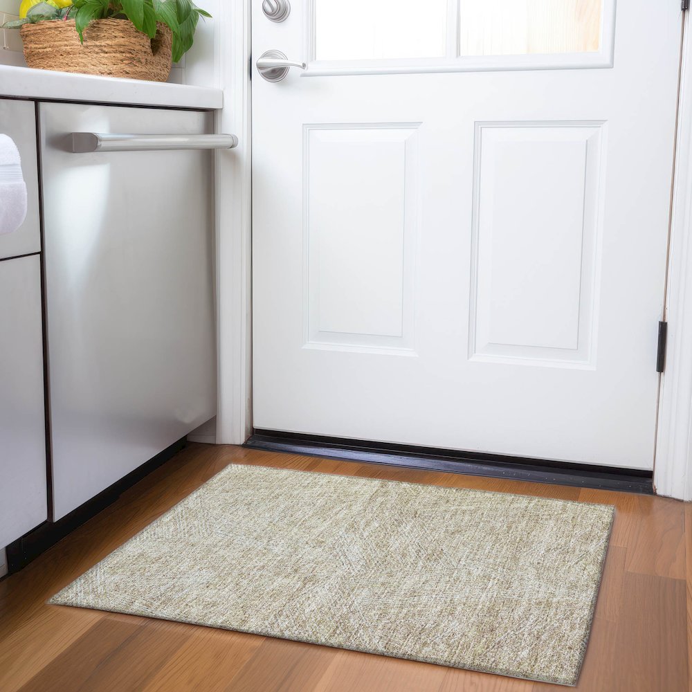 Premium Machine Washable Mayfield AMF991 Putty 1'8" x 2'6" Rug. Picture 5