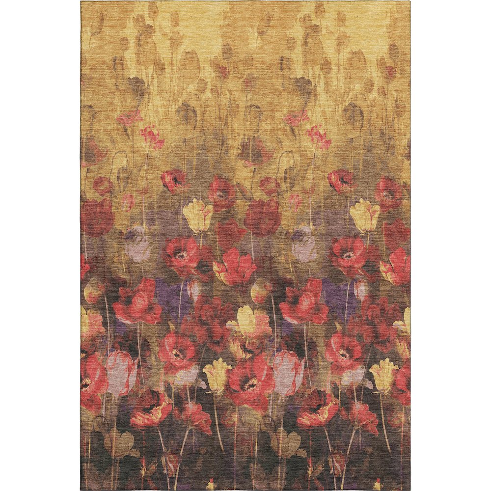 Premium Machine Washable Mayfield AMF992 Gold 2'6" x 3'10" Rug. Picture 1