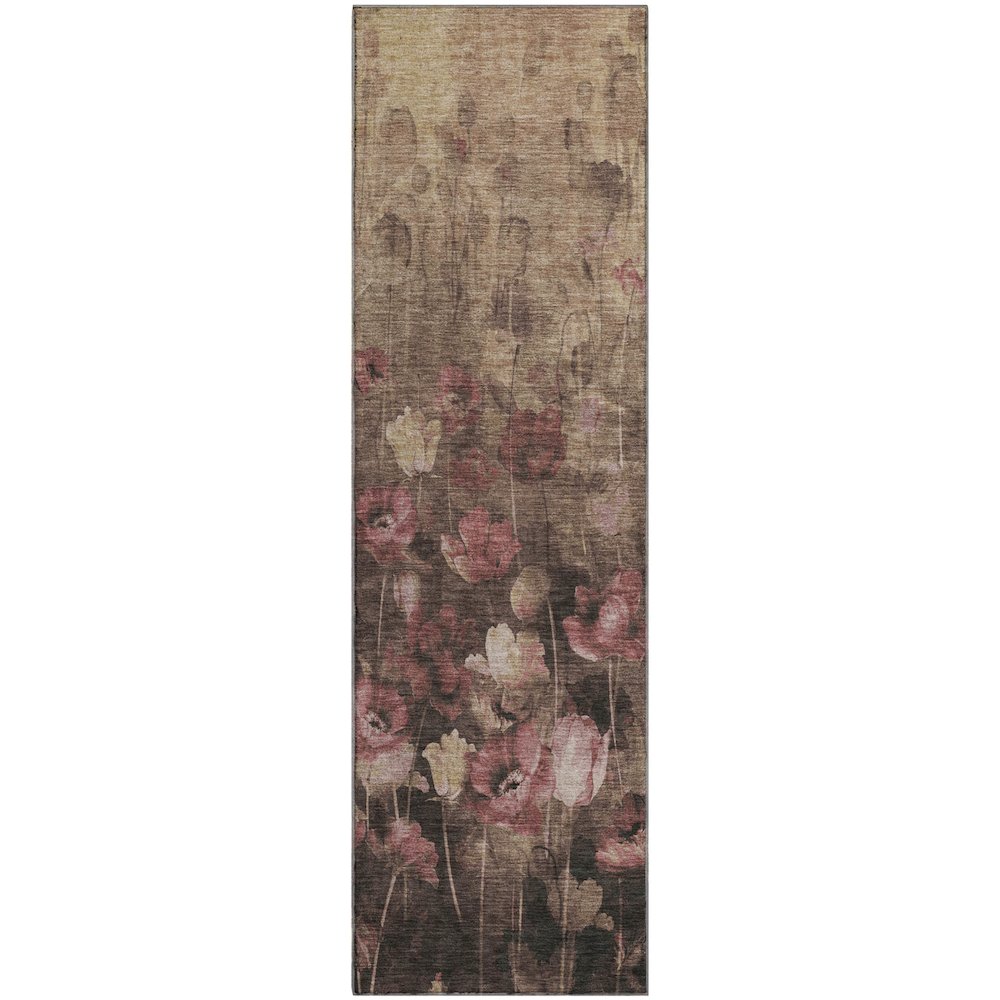 Premium Machine Washable Mayfield AMF992 Taupe 2'3" x 7'6" Runner Rug. Picture 1