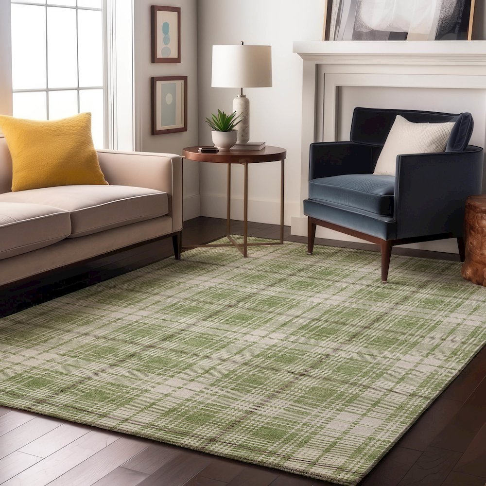 Premium Machine Washable Mayfield AMF993 Aloe 2'6" x 3'10" Rug. Picture 5