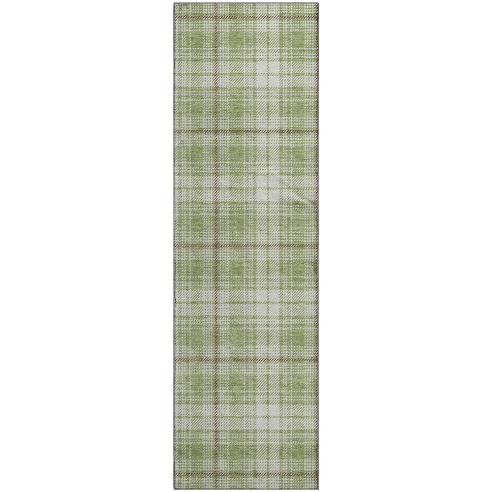 Premium Machine Washable Mayfield AMF993 Aloe 2'3" x 7'6" Runner Rug. Picture 1