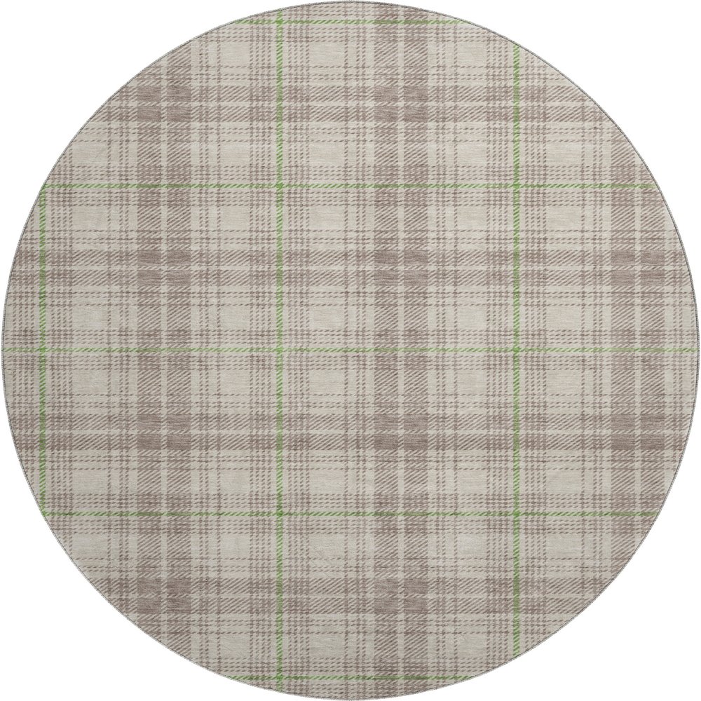 Premium Machine Washable Mayfield AMF993 Beige 8' x 8' Round Rug. Picture 1