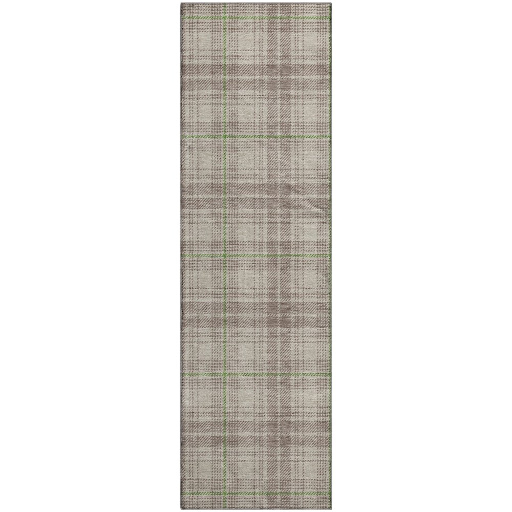 Premium Machine Washable Mayfield AMF993 Beige 2'3" x 7'6" Runner Rug. Picture 1