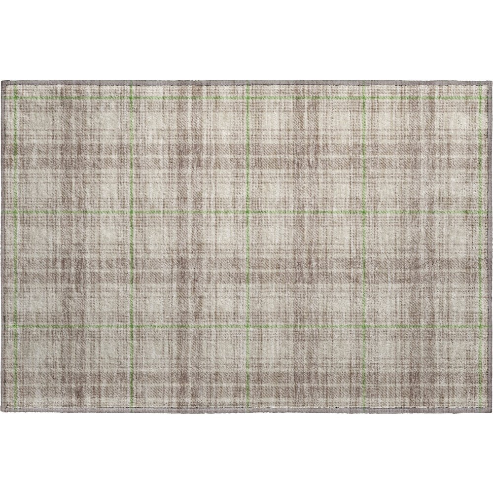 Premium Machine Washable Mayfield AMF993 Beige 1'8" x 2'6" Rug. Picture 1