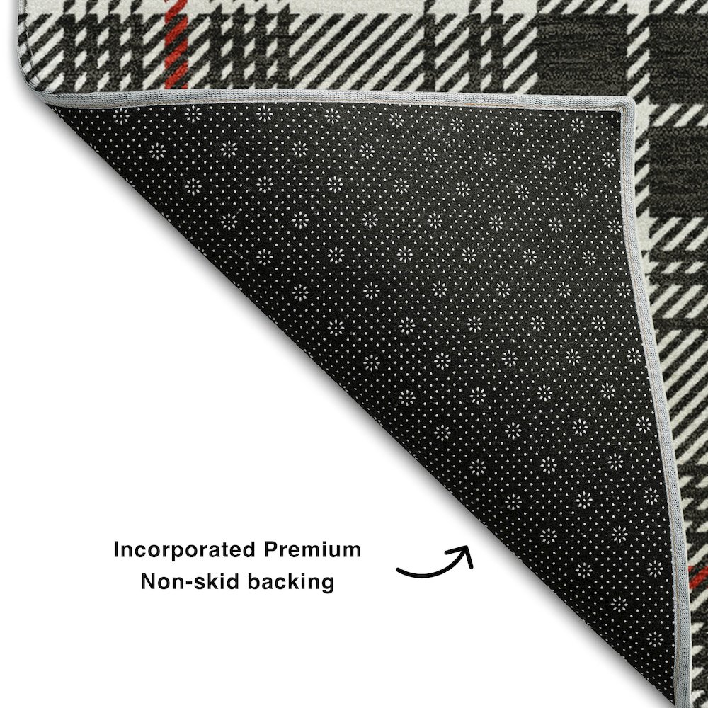 Premium Machine Washable Mayfield AMF993 Black 1'8" x 2'6" Rug. Picture 2