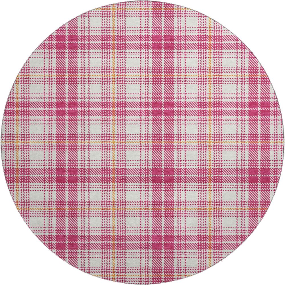Premium Machine Washable Mayfield AMF993 Blush 8' x 8' Round Rug. Picture 1