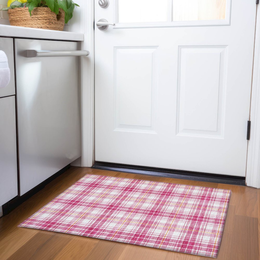 Premium Machine Washable Mayfield AMF993 Blush 1'8" x 2'6" Rug. Picture 5