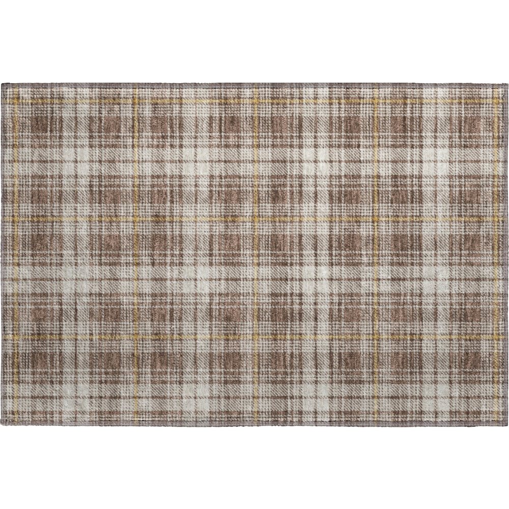 Premium Machine Washable Mayfield AMF993 Brown 1'8" x 2'6" Rug. Picture 1