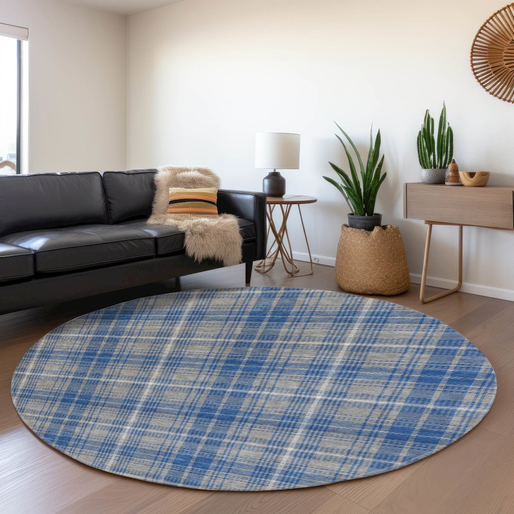 Premium Machine Washable Mayfield AMF993 Gray 8' x 8' Round Rug. Picture 5