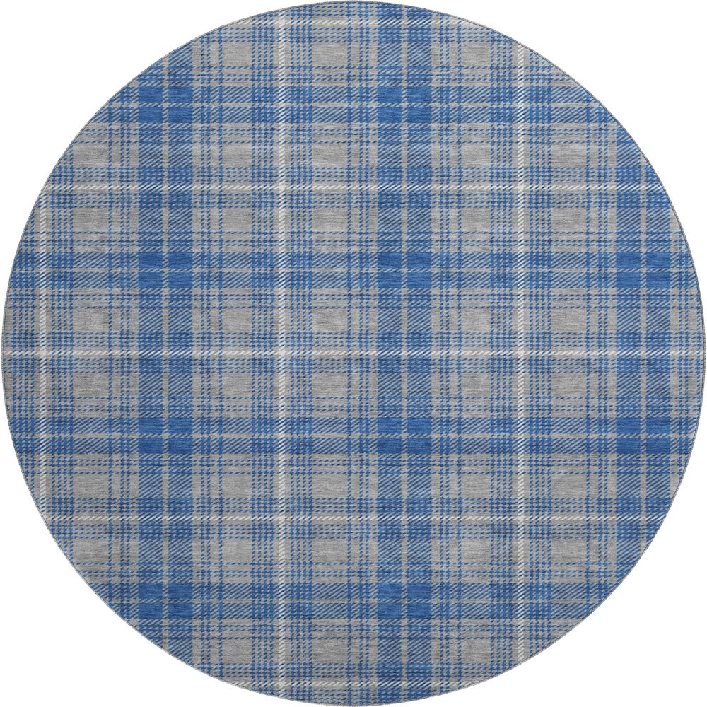 Premium Machine Washable Mayfield AMF993 Gray 8' x 8' Round Rug. Picture 1