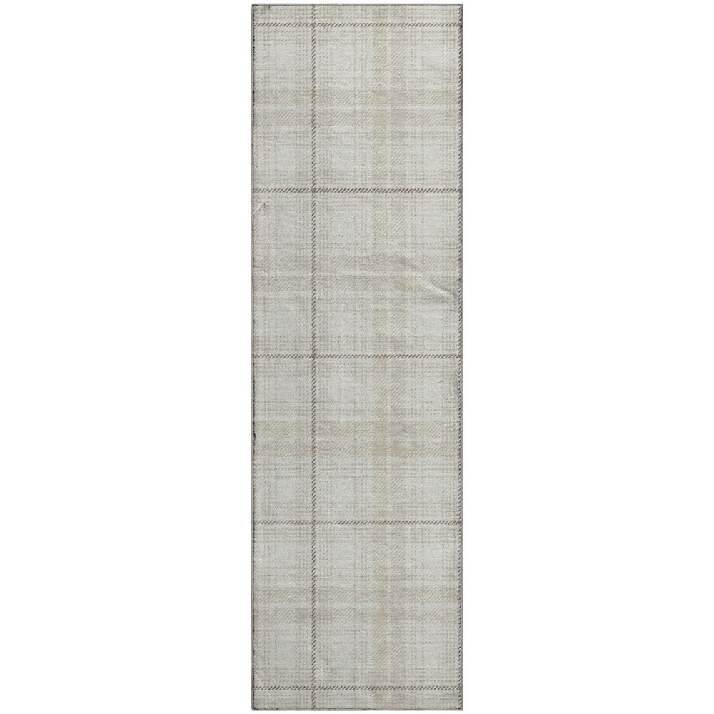 Premium Machine Washable Mayfield AMF993 Ivory 2'3" x 7'6" Runner Rug. Picture 1
