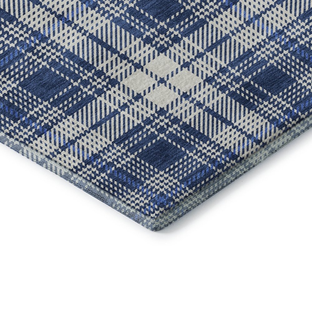 Premium Machine Washable Mayfield AMF993 Navy 1'8" x 2'6" Rug. Picture 3
