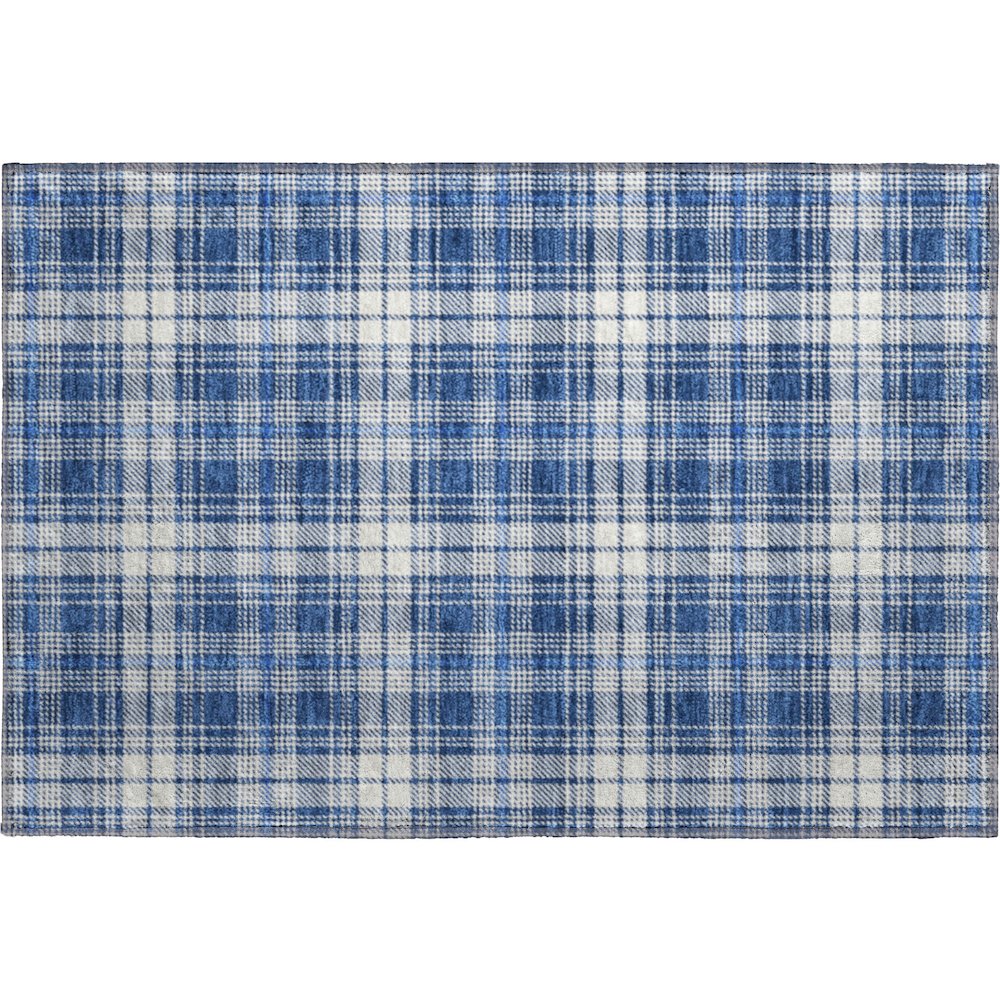 Premium Machine Washable Mayfield AMF993 Navy 1'8" x 2'6" Rug. Picture 1